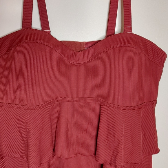 NWT Addition Elle Layered Ribbed Swim Top - Picture 5 of 9